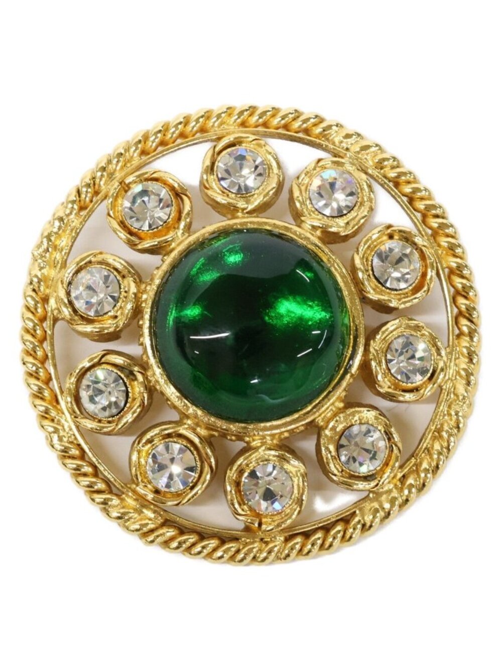 Chanel 2 5 Gripoix Circle Brooch